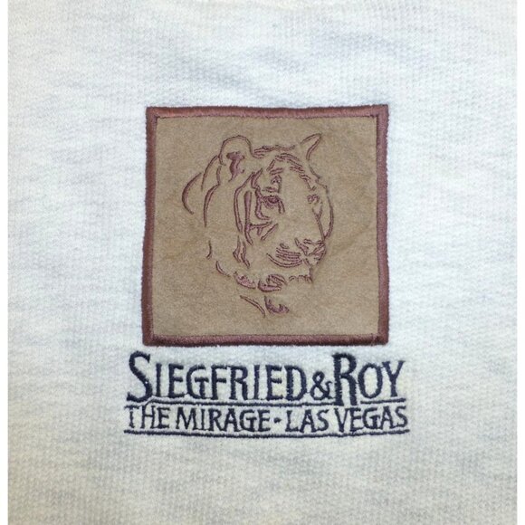 VTG Siegfried & Roy The Mirage Las Vegas White Half-Zip Sweatshirt Small - Picture 2 of 10